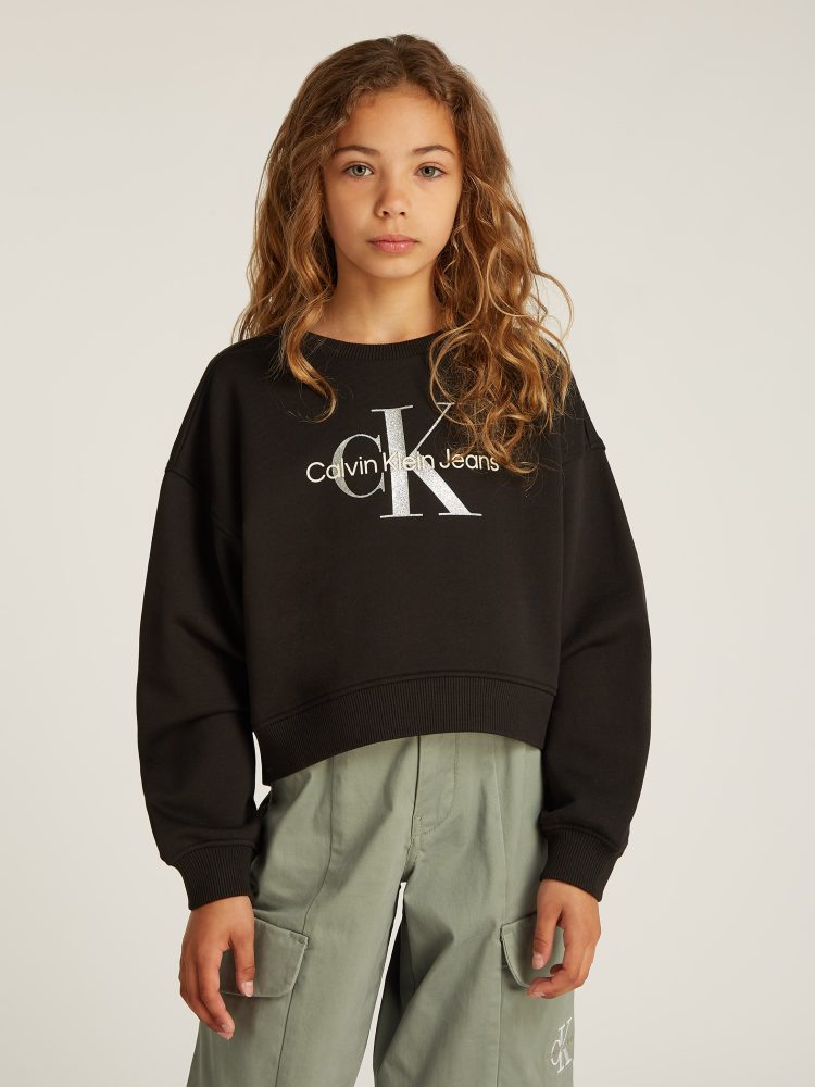 Calvin Klein Jeans Sweatshirt »GLITTER MONOLOGO CN SWEATSHIRT«, für Kinder bis 16 Jahre mit Logoschriftzug