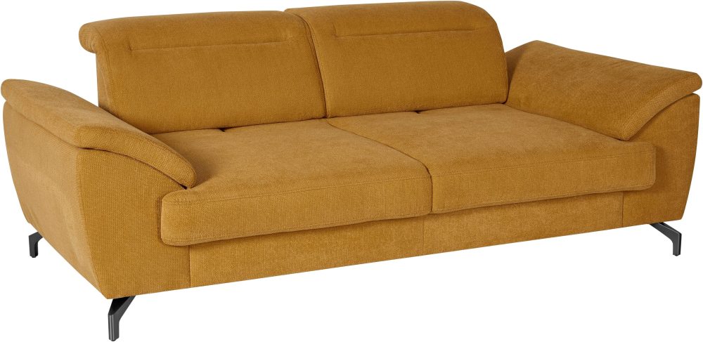 sit&more 2,5-Sitzer, 12 cm Fusshöhe, inklusive Sitztiefenverstellung, wahlweise Kopfteilverstellung, wahlweise in 2 unterschiedlichen Fussfarben
