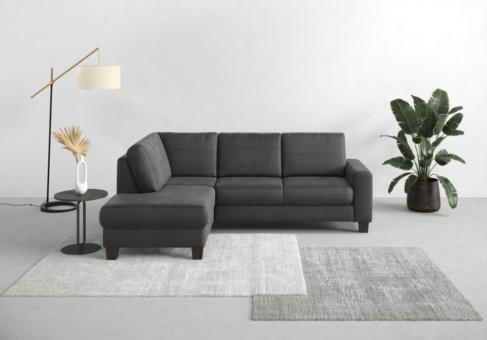 Home affaire Ecksofa »Summer«, mit Ottomane, mit oder ohne Bettfunktion und Bettkasten, Cord-Bezug