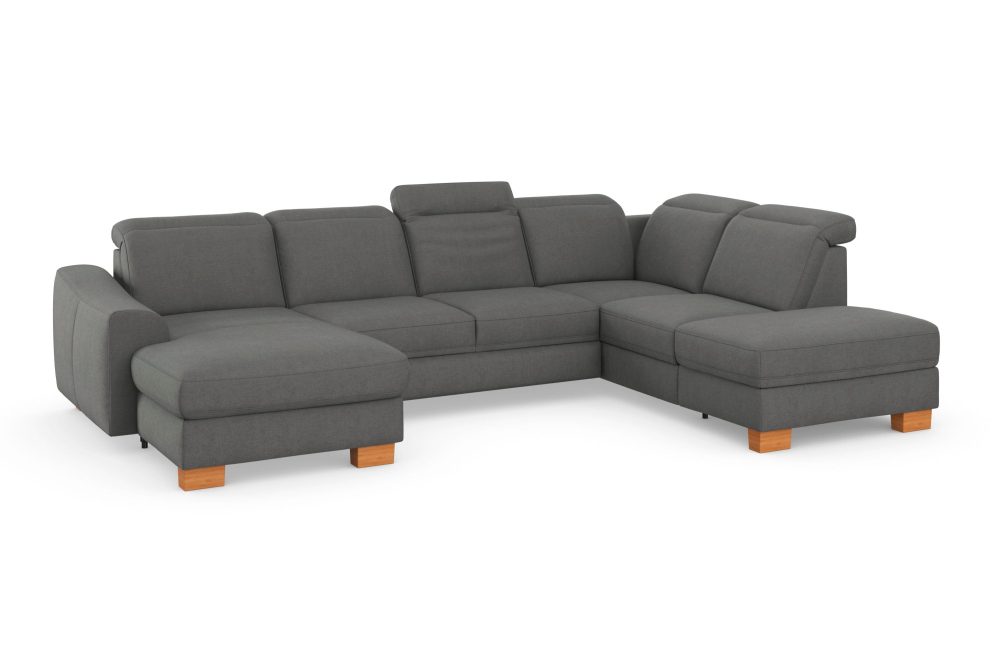 sit&more Wohnlandschaft »Durness«, mit Federkern und hochwertigen Massivholzfüssen, wahlweise mit Kopfteilverstellung, optional mit Bettfunktion und Stauraum