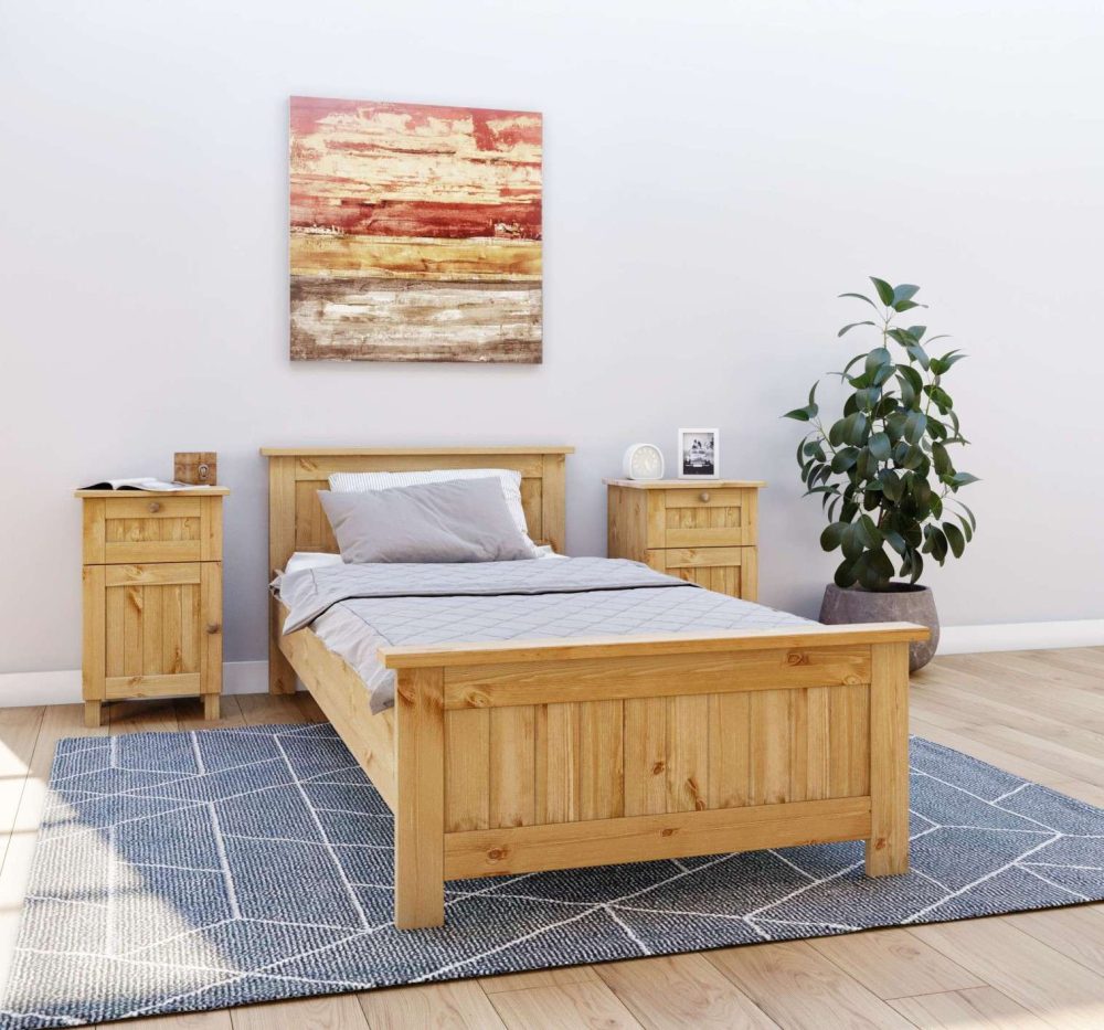 Home affaire Massivholzbett »Juventus, Bett, Massivholzbett, Holzbett, Bettrahmen«, (Breite/Belastbarkeit 140cm/180 KG), Breite 90 cm, aus massiver Kiefer, FSC®-zertifiziert