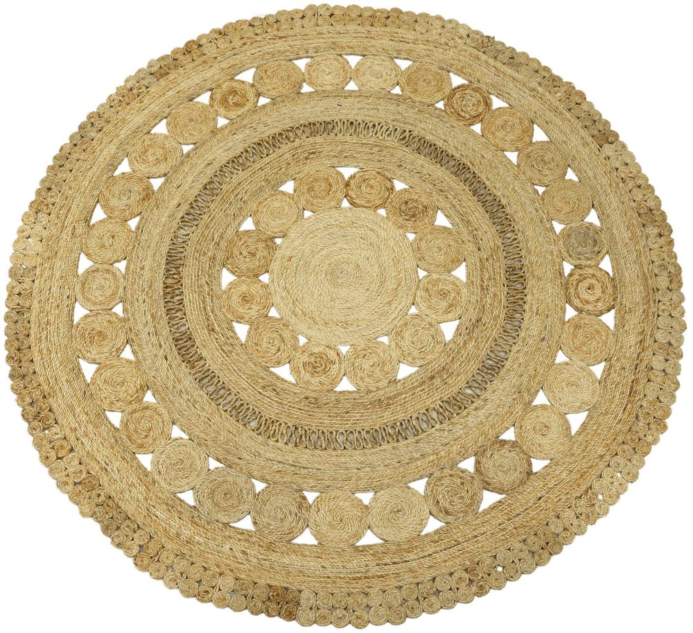 carpetfine Sisalteppich »Juteteppich Finn«, rund, natürliches Pflanzenmaterial von Hand gewebt, Boho Style