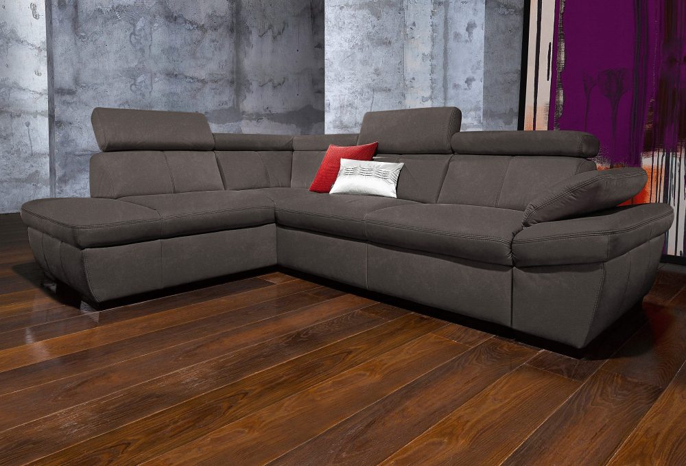 exxpo - sofa fashion Ecksofa, inklusive Kopfteil- und Armteilverstellung, wahlweise mit Bettfunktion und Bettkasten