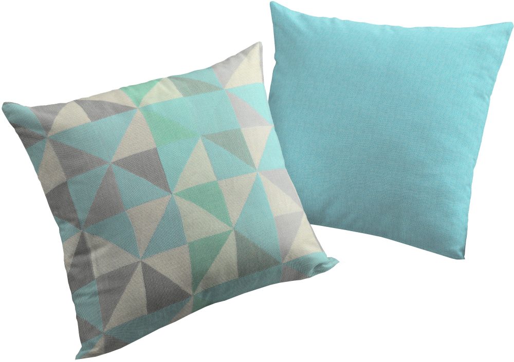 Adam Elements - ADAM - Kissenbezug Bio Bel 40 cm x 40 cm, Beige/Grau/Türkis