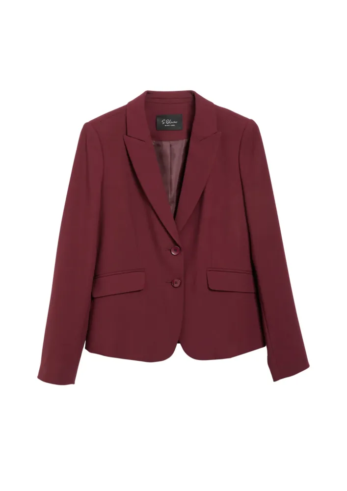 s.Oliver BLACK LABEL Kurzblazer Reverskragen Slim-Fit, Pattentaschen
