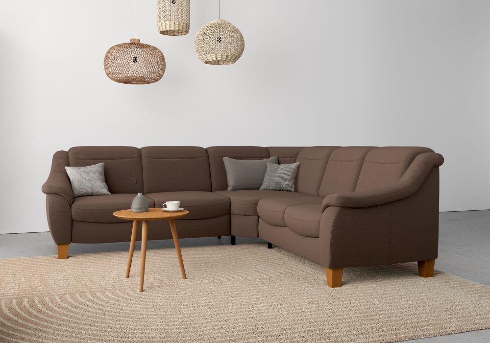 Home affaire Ecksofa »Caldera«, Federkern, wahlweise mit Kopfteilverstellung, Bettfunktion und Bettkasten, auch in Easy Care-Bezug für einfachts Reinigen mit Wasser