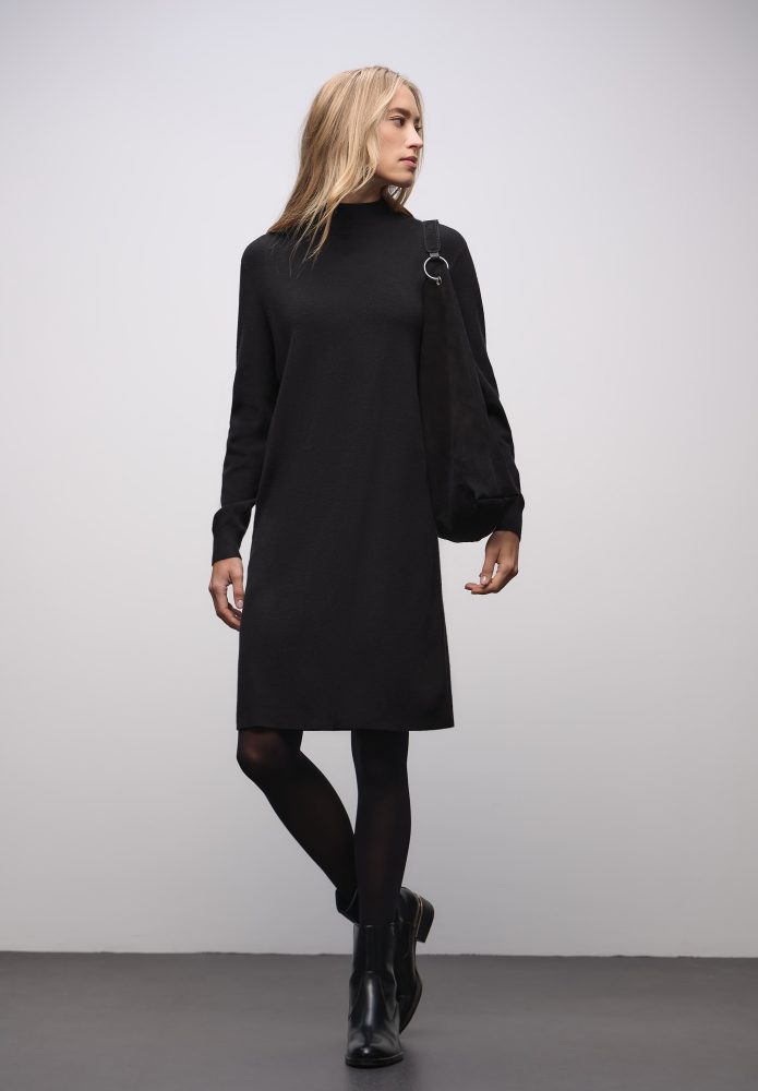 STREET ONE Strickkleid Ohne Taschen mit Stehkragen