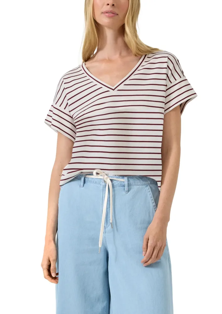 s.Oliver Kurzarmshirt Sommershirt in Streifen-Optik