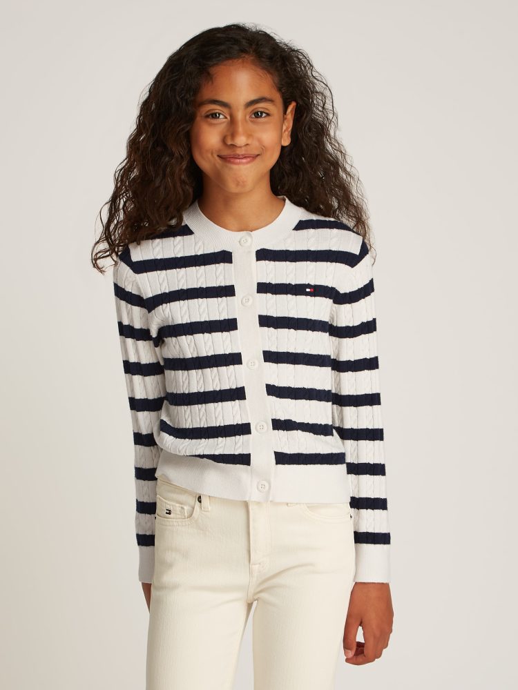 Tommy Hilfiger Strickjacke »MINI CABLE CARDIGAN«, mit kleinem Zopfmuster
