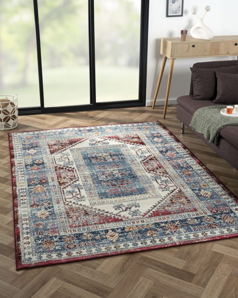 Myflair Möbel & Accessoires Teppich »Elfi 1«, rechteckig, 6 mm Höhe, Flachgewebe, im modernem Used Look, superflach, besonders weich durch Microfaser, ideal im Wohnzimmer, Schlafzimmer & Esszimmer