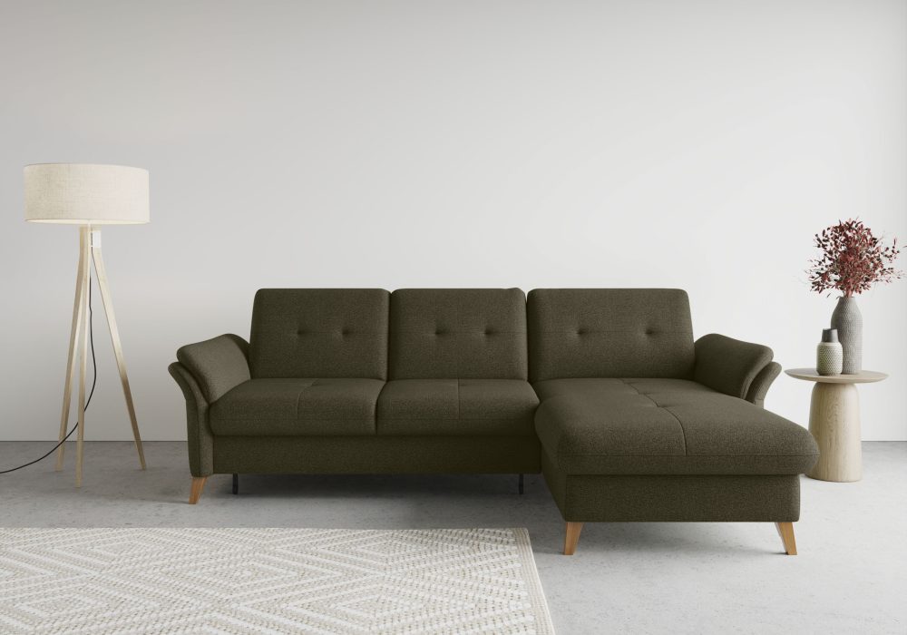 sit&more Ecksofa »Göteborg«, inklusive Sitztiefenverstellung und Federkern, wahlweise mit Bettfunktion und Bettkasten