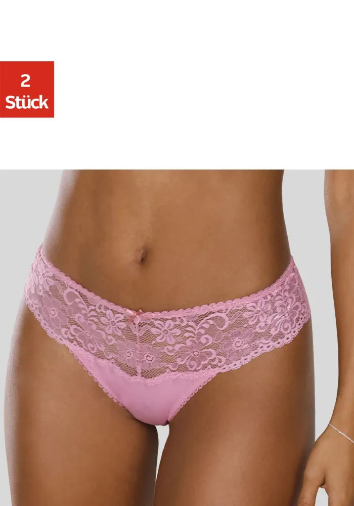 Nuance by Lascana String Packung, Dessous mit breitem Spitzenband