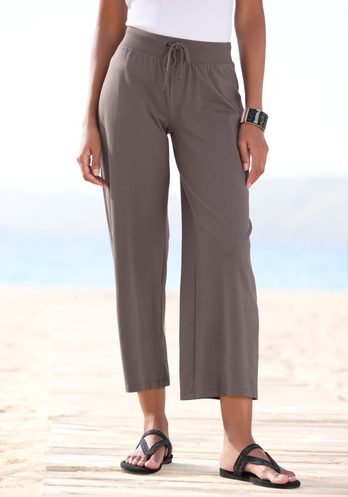 Beachtime by Lascana 7/8-Strandhose aus weichem Jersey, Wide-Leg, Jogginghose, Relaxhose