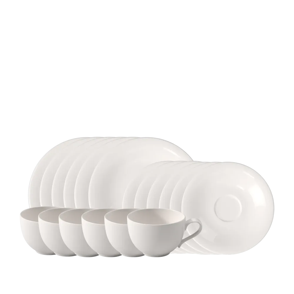 like. by Villeroy & Boch - Kaffee-Service, 18 Stück EC Essential, One Size, Weiss