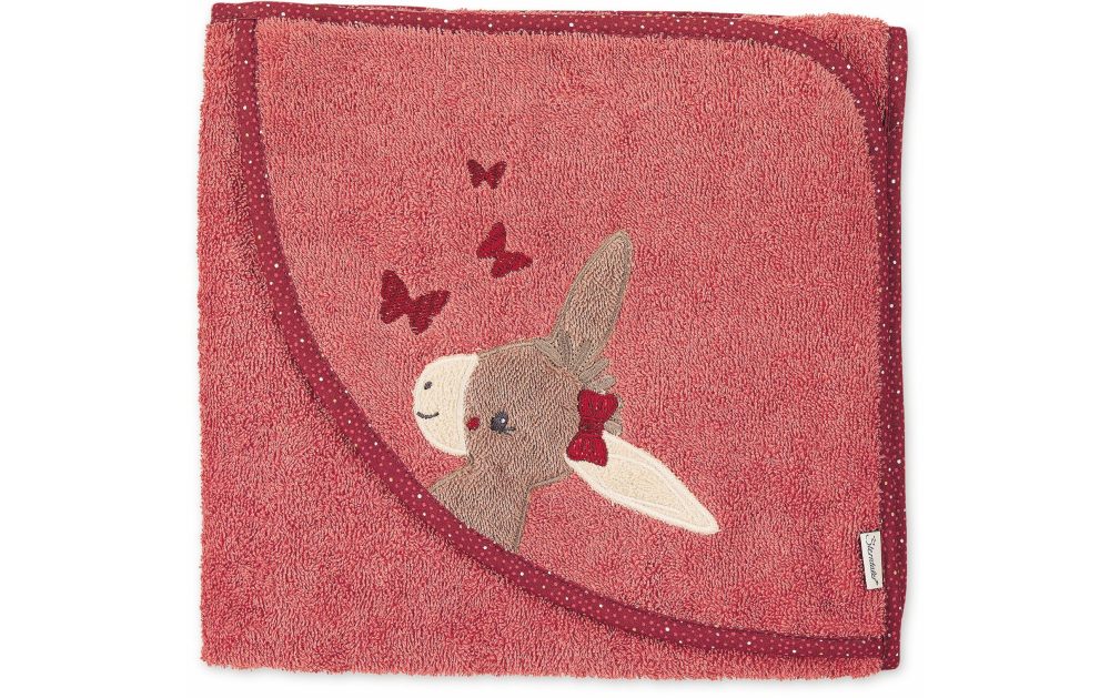 Sterntaler Kapuzenbadetuch Emmily hellrot 100 x 100 cm