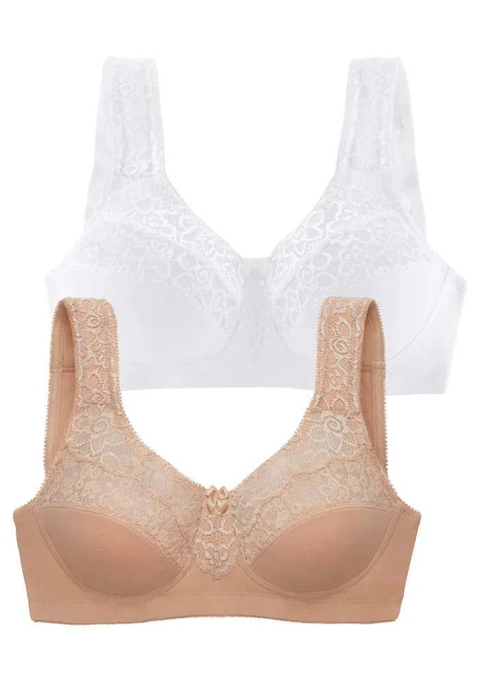 petite fleur by Lascana Entlastungs-BH Packung, ohne Bügel, Baumwollqualität, Packung ? ideal für grosse Grössen