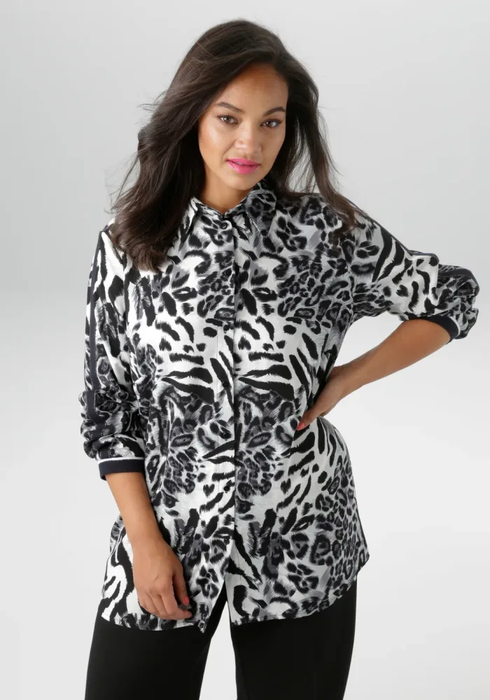 Aniston PLUS Hemdbluse in trendigen Animal Dessin