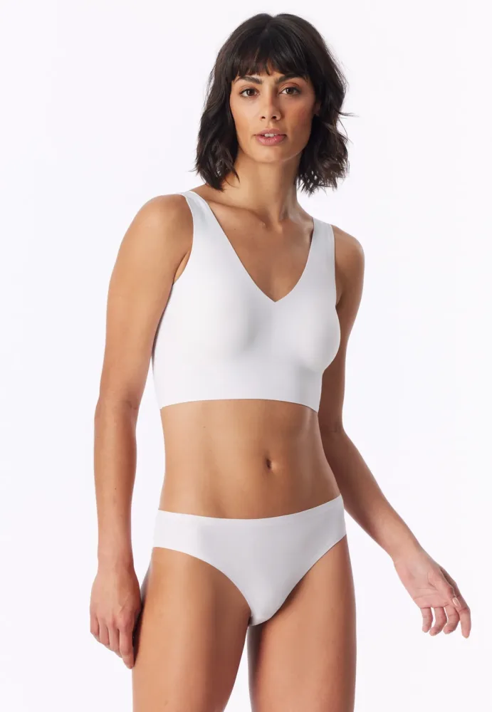 Schiesser Bustier Seamless mit herausnehmbaren Pads Weiss - Invisble Soft für Damen, Größe 36, 75 % Polyamid, 25 % Elasthan