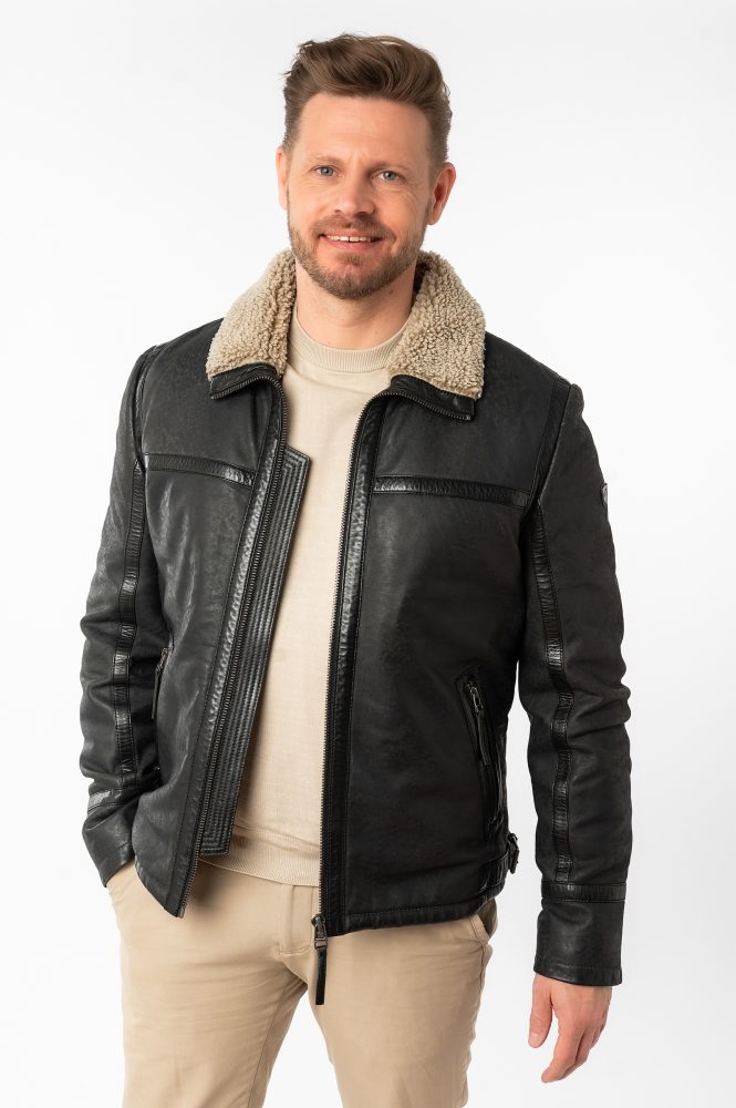 Mauritius Lederjacke »MMAlasko« mit Umlegekragen