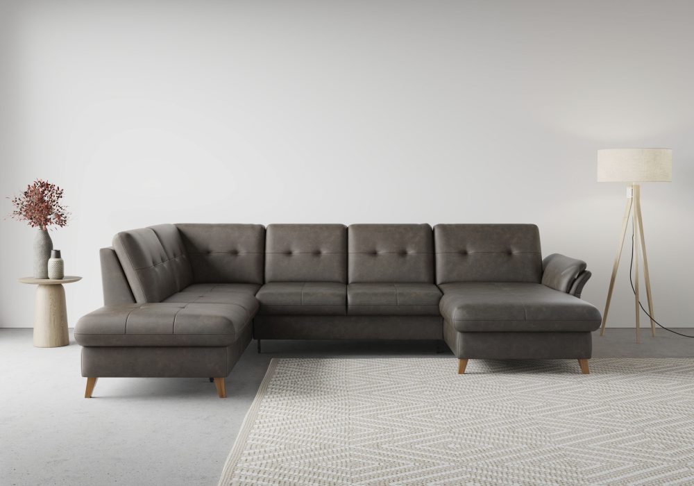 sit&more Wohnlandschaft »Göteborg«, inklusive Sitztiefenverstellung und Federkern, wahlweise mit Bettfunktion und Bettkasten