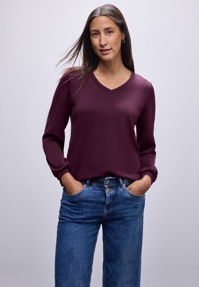 STREET ONE Sweatshirt, mit V-Ausschnitt