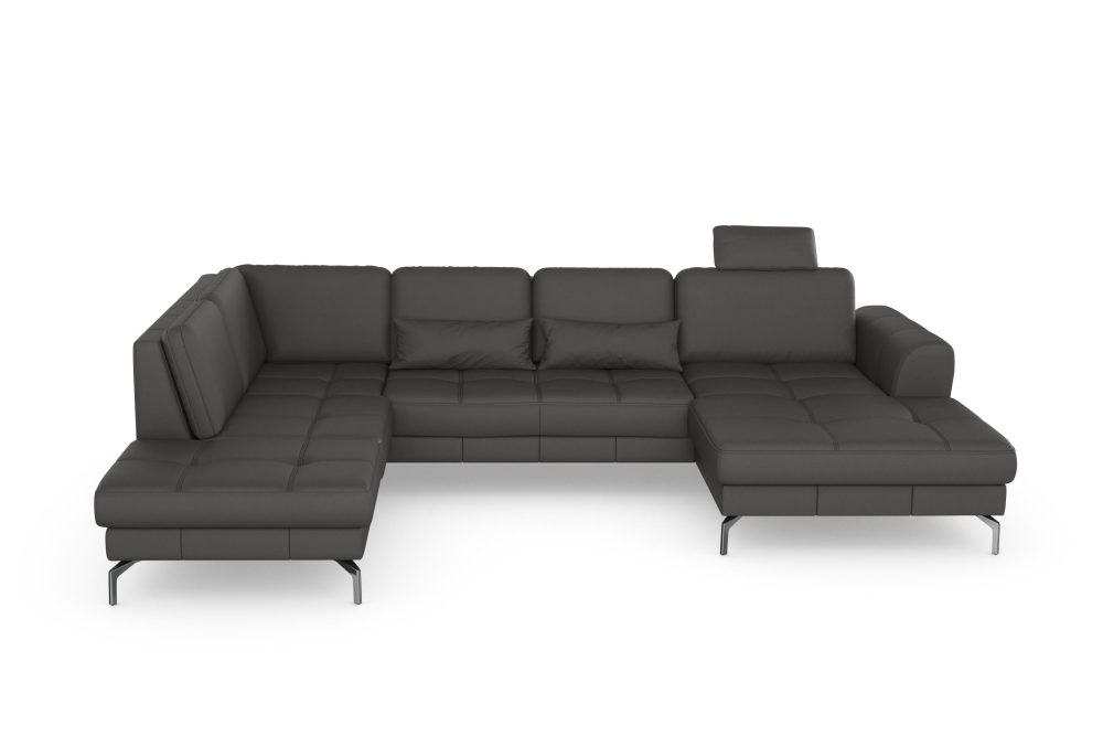 sit&more Wohnlandschaft »Bendigo V«, inklusive Sitztiefenverstellung, Bodenfreiheit 15 cm, wahlweise in 2 unterschiedlichen Fussfarben