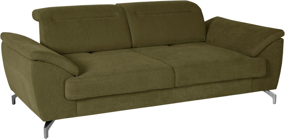 sit&more 2,5-Sitzer, 12 cm Fusshöhe, inklusive Sitztiefenverstellung, wahlweise Kopfteilverstellung, wahlweise in 2 unterschiedlichen Fussfarben