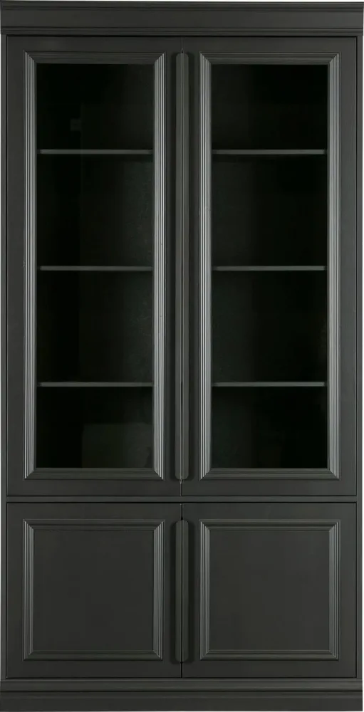 mutoni - Vitrinenschrank Organize T44 mattschwarz 110x215, One Size