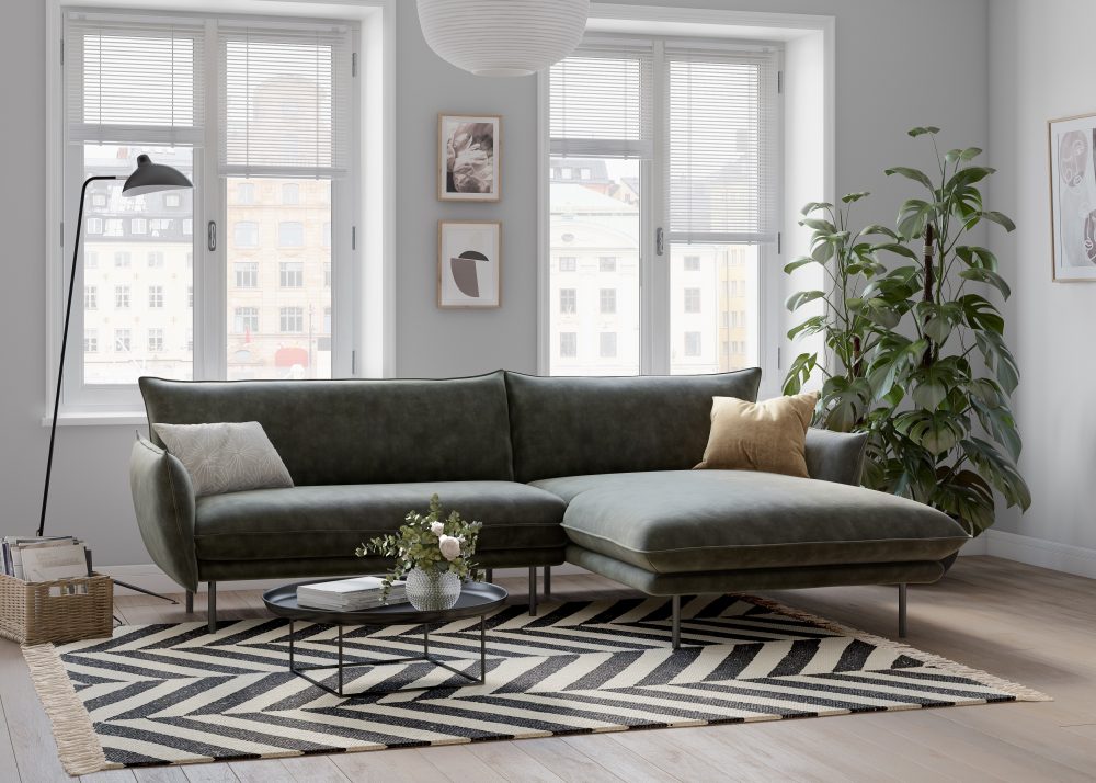 andas Ecksofa »Stine«, Besonderes Design durch Kissenoptik und Keder, Design by Morten Georgsen