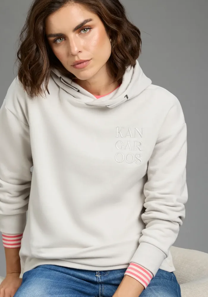KangaROOS Kapuzensweatshirt, mit Rippbündchen an Ärmeln und Saum, lässig geschnitten, hüftbedeckend