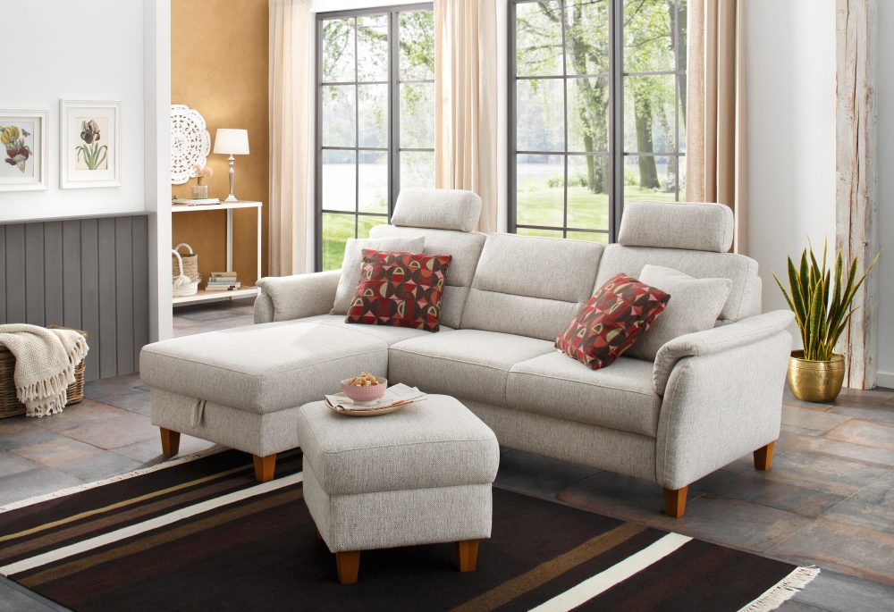 Home affaire Ecksofa »Palmera«, Federkern, wahlweise mit Bettfunktion und mit/ohne Bettkasten