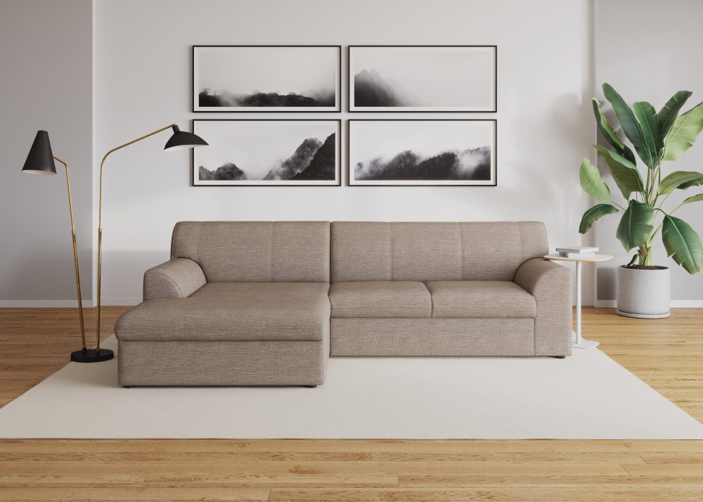 DOMO collection Ecksofa »Topper«, mit Recamiere, wahlweise mit Schlaffunktion