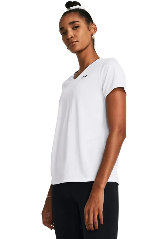 UNDER ARMOUR Damen Fitnessshirt UA Tech? V-Neck weiss | L