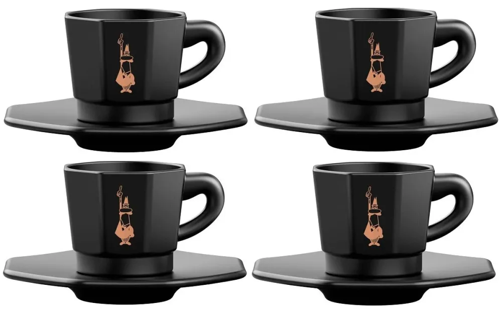 Bialetti - Tassen-Set, 80 ml, Black