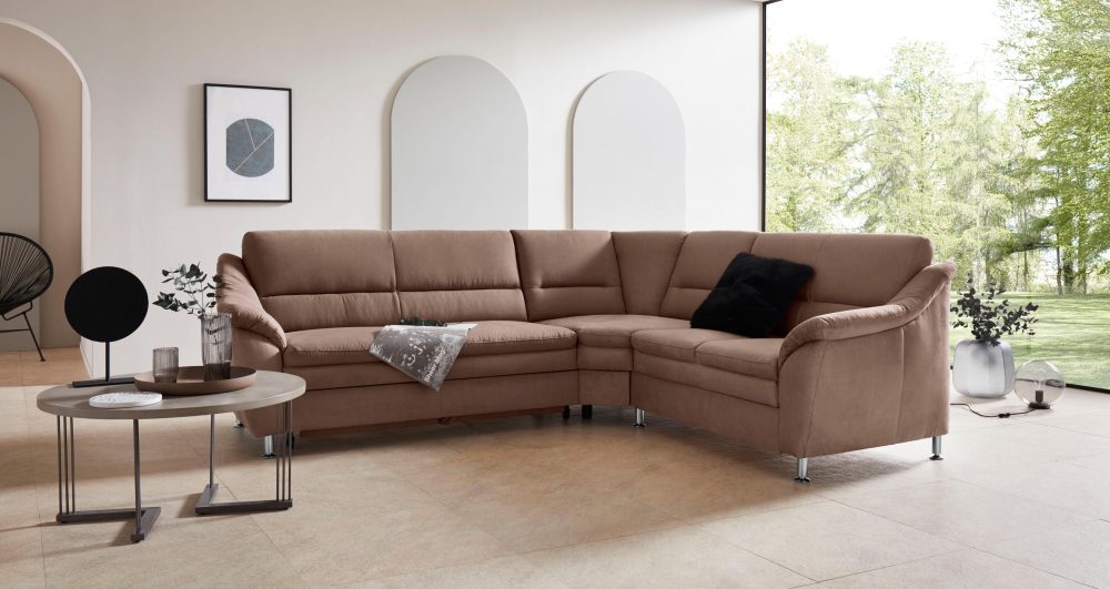 Places of Style Ecksofa »Cardoso«, mit Trapezecke für mehr Sitzkomfort, wahlweise auch mit Bettfunktion und Schublade und Relaxfunktion