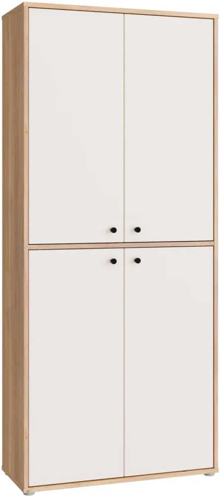 FORTE Schuhschrank Metallgriffe Schwarz, Soft Close, Vollauszug