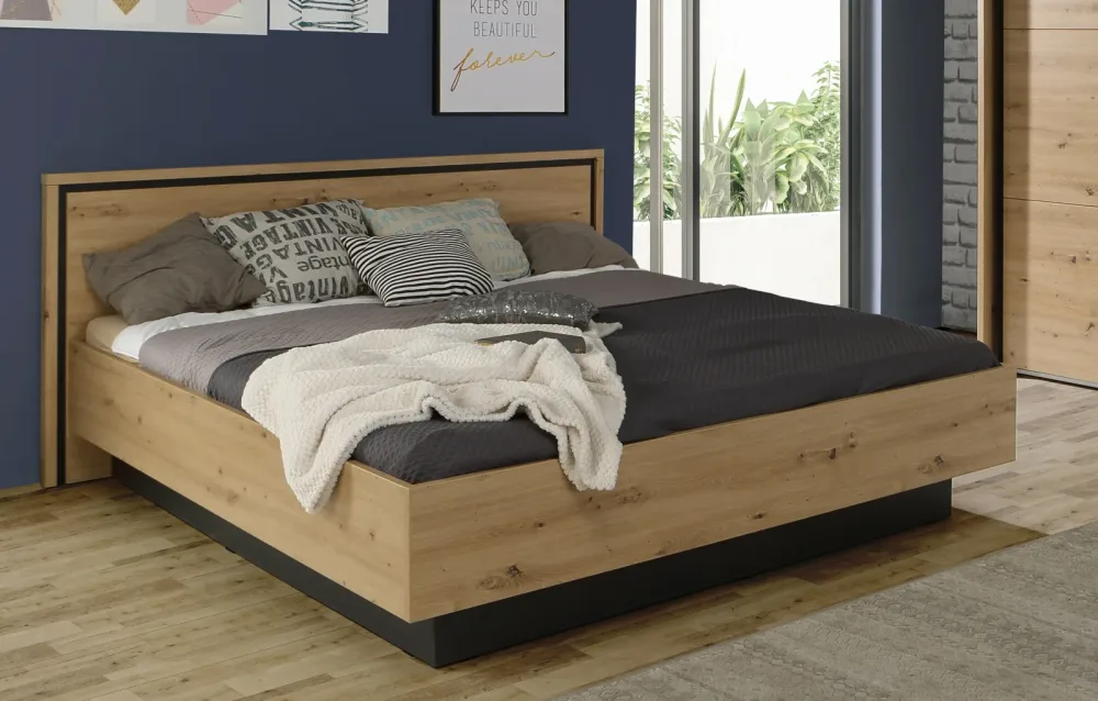 Bett TRONDHEIM 180x200cm spanplatte artisan eiche