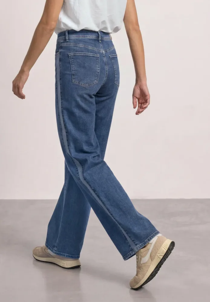 Wide Leg Jeans im Loose Fit mit Gallonstreifen