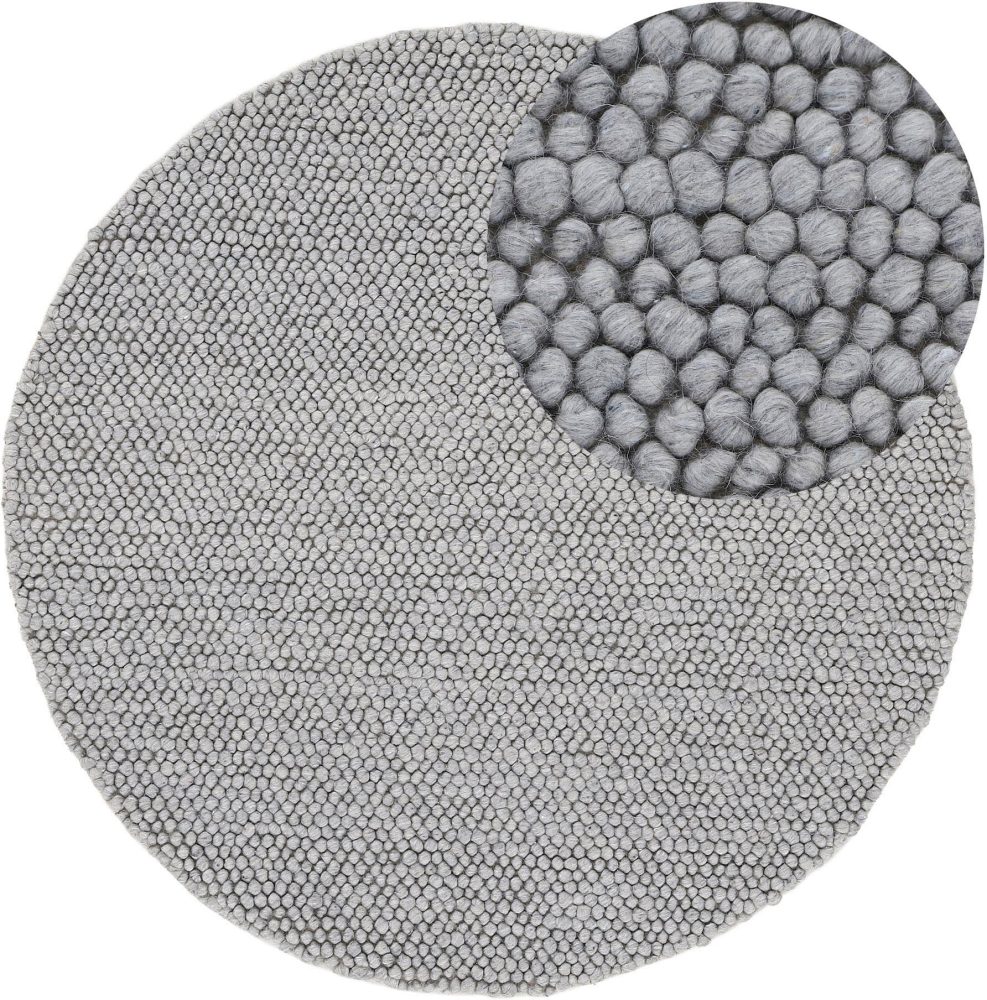carpetfine Teppich »Calo«, rund, 16 mm Höhe, Handweb Teppich, Uni-Farben, meliert, handgewebt, 70% Wolle