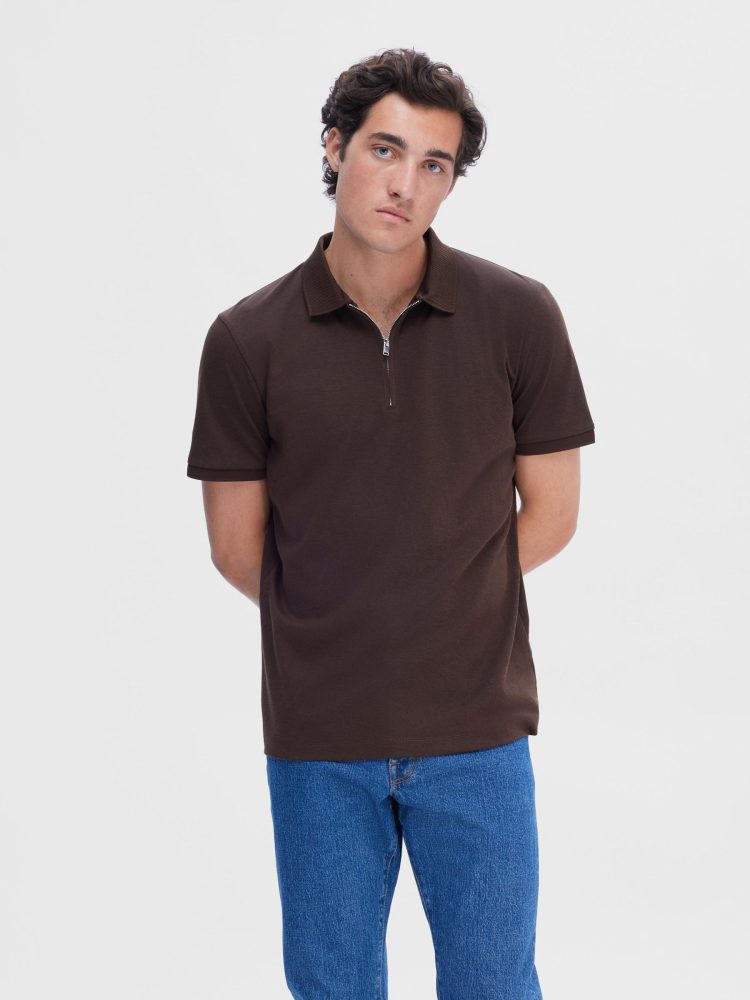 SELECTED HOMME Poloshirt »SLHFAVE ZIP SS POLO NOOS«