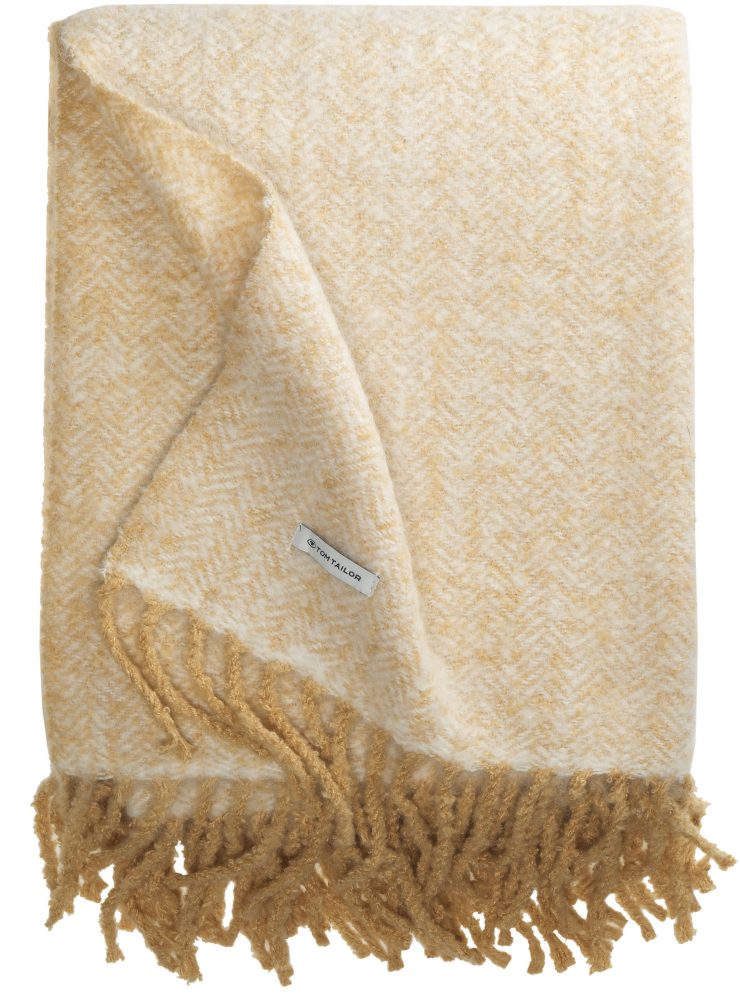 TOM TAILOR Plaid »Wooly Herringbone«, mit Fischgratmuster, Kuscheldecke