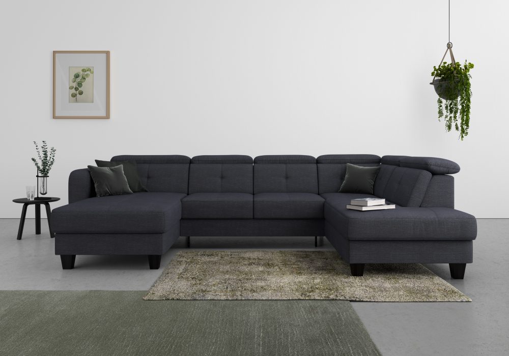 sit&more Wohnlandschaft »Bellucci«, inklusive Kopfteilverstellung und Federkern, wahlweise mit Bettfunktion und Bettkasten