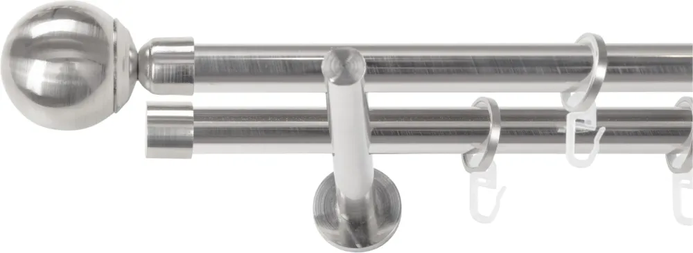 SN DECO GROUP Gardinenstange Ø 19 mm 2 läufig-läufig Fixmass;kürzbar