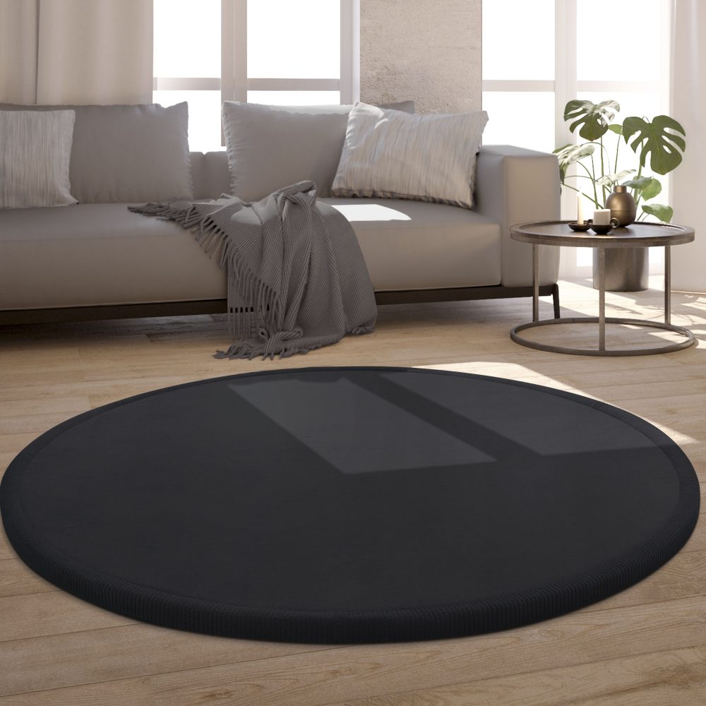 Paco Home Teppich »Tatami 475«, rund, Kurzflor, Uni Farben, mit Memory Foam, waschbar