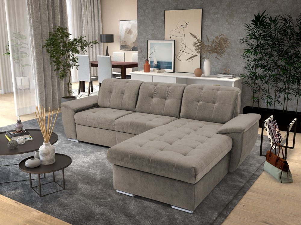 exxpo - sofa fashion Ecksofa »Derby Inkl. Kopfteilverstellung, wahlw. Bett & Bettkasten, L-Form«, EXTRA an Komfort zum Relaxen, Entspannen und Wohlfühlen