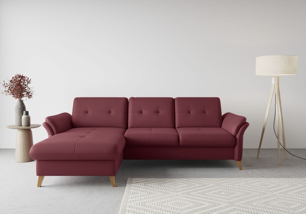sit&more Ecksofa »Göteborg«, inklusive Sitztiefenverstellung und Federkern, wahlweise mit Bettfunktion und Bettkasten