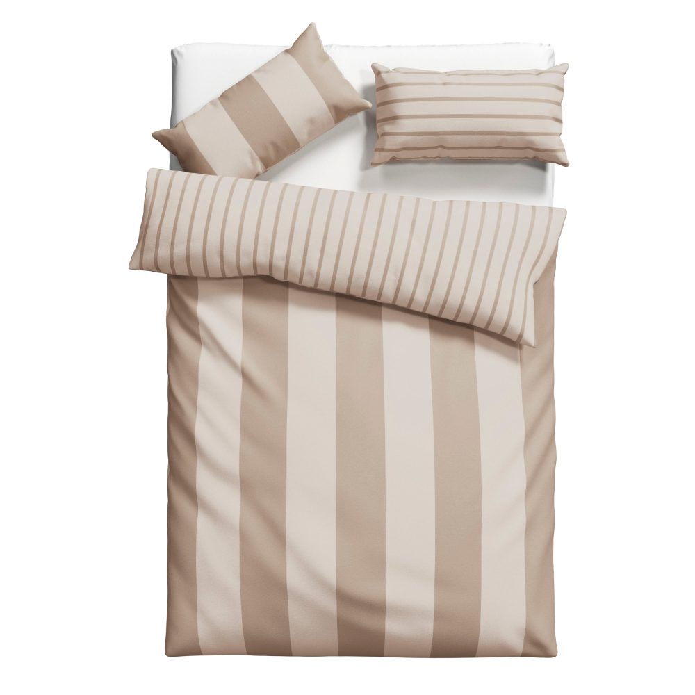 Schlafwelt, Wendebettwäsche »Sari«, aus 100% Baumwolle, Bettwäsche-Set Biber (Flanell) Qualität, Bett- und Kopfkissenbezug mit Knöpfen, Bettwäsche Set unterstützt die Initiative Cotton made in Africa, Made in Green zertifiziert