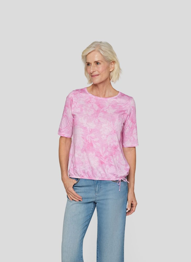 Rabe Rundhalsshirt, mit floralem Muster