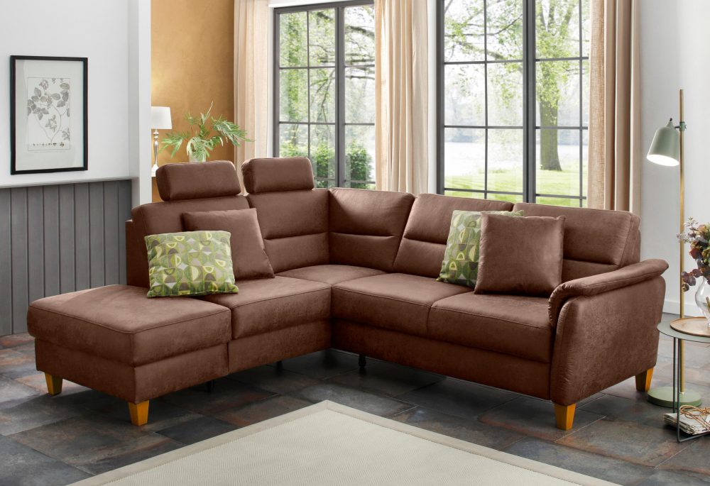 Home affaire Ecksofa »Palmera«, Federkern, wahlweise mit Bettfunktion und mit/ohne Stauraum