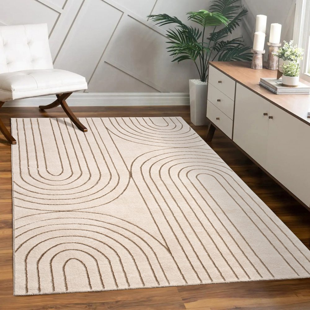 Paco Home Teppich »Tuana 215«, rechteckig, Kurzflor, Regenbogen, Hoch-Tief Struktur, Scandi-Look
